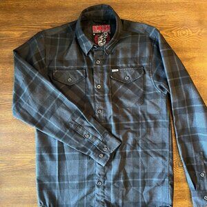 Dixxon Flannel The .45 grey and black plaid button down, Men's Small